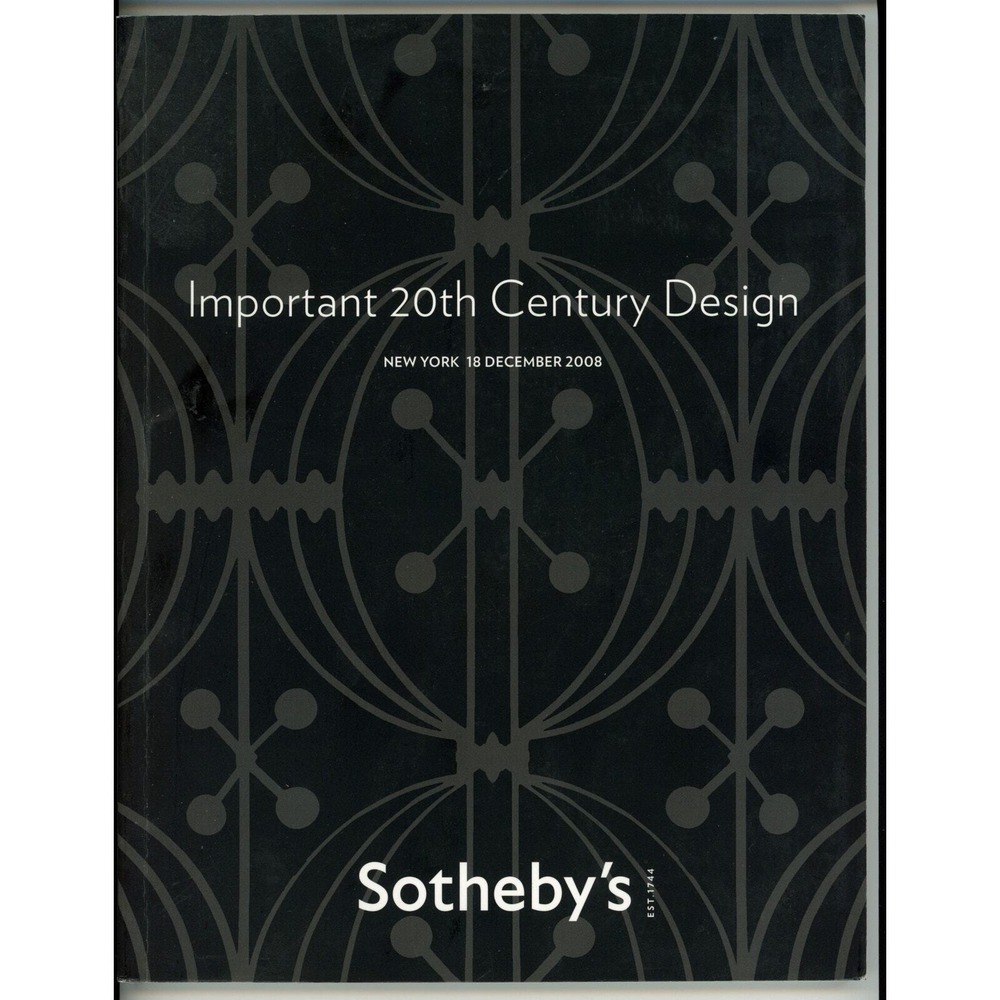 Sotheby's Auction Catalog Black Important 20th Century‎ Design New York Dec 2008
